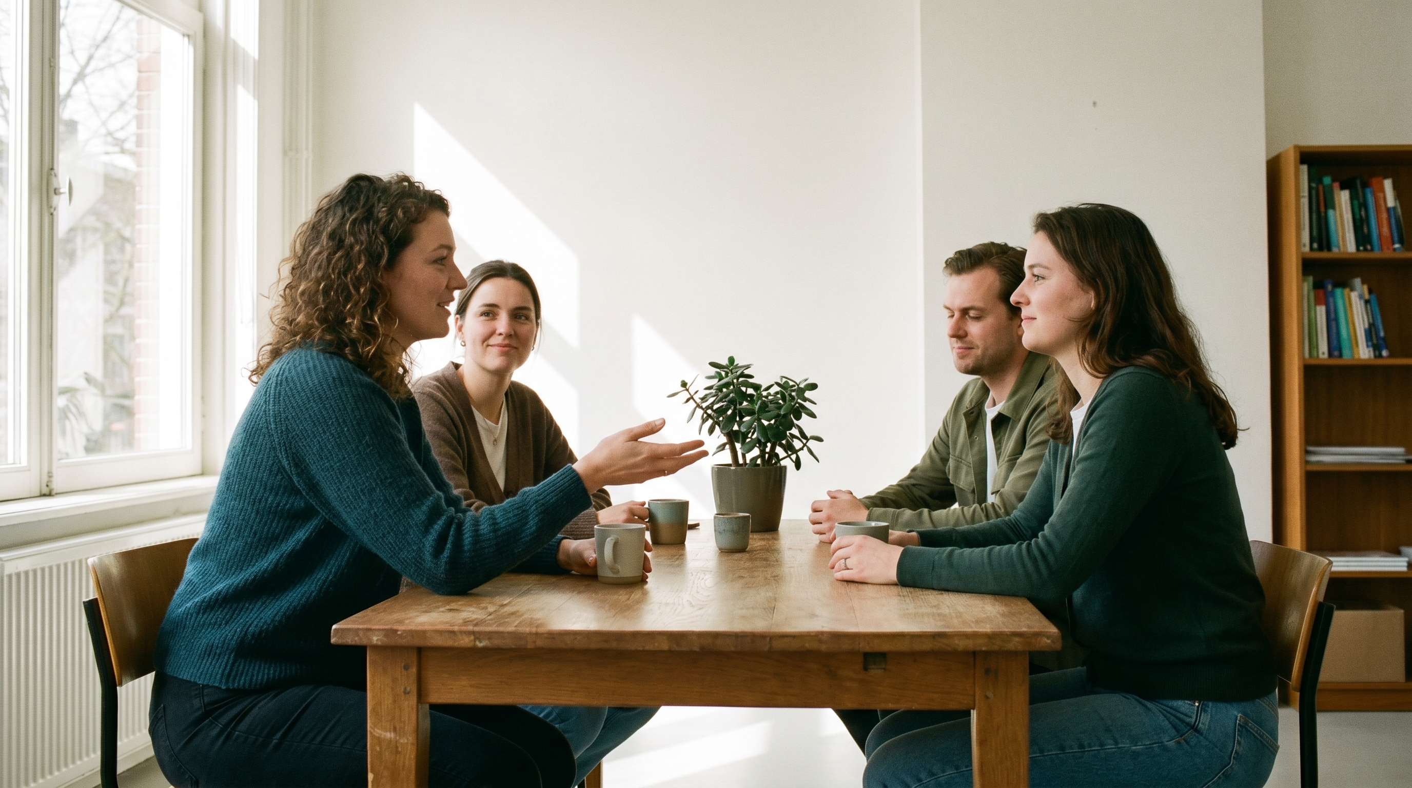 Vakspecialist aan de werktafel met aantekeningen
